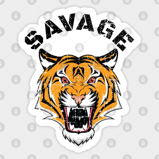 SAVAGE TIGER Sticker by MuscleTeez